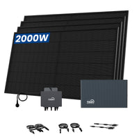 TSUN DCU2000Lite Batteriespeicher für Balkonkraftwerke, mit 4 x 500W Bifaziale Solarmodule