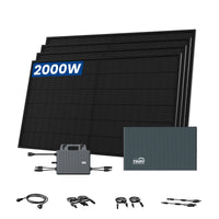 TSUN DCU2000Lite Batteriespeicher für Balkonkraftwerke, mit 4 x 500W Bifaziale Solarmodule